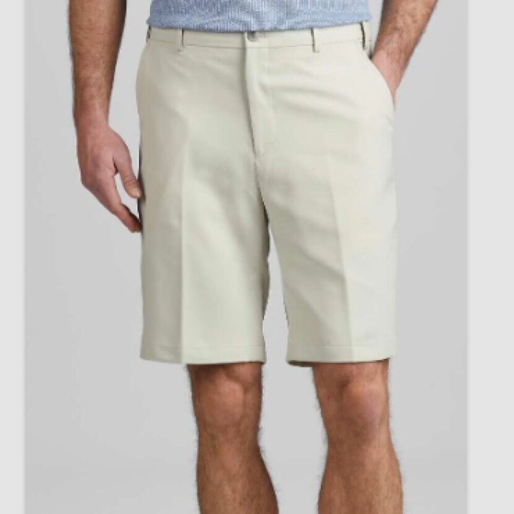 Jos A. Bank Traveler Collection Tailored Fit Performance Shorts - colour: stone